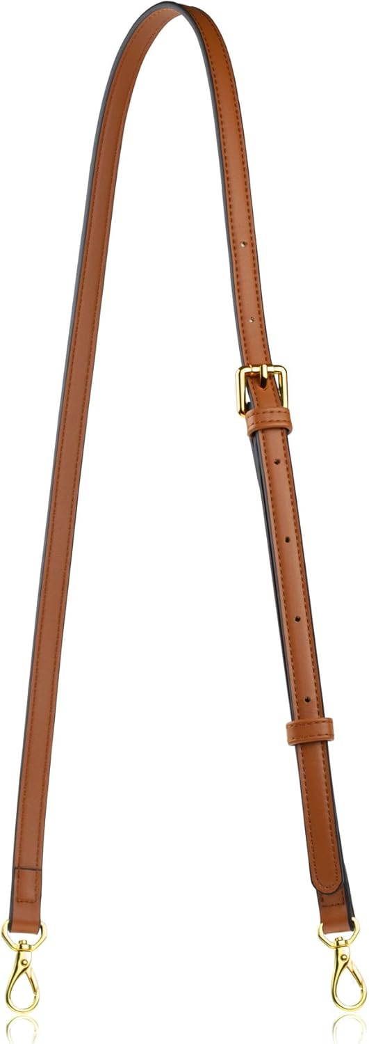 Universal Adjustable PU Leather Shoulder Bag Strap – Replacement Crossbody Handle for Handbags and Purses (Brown)