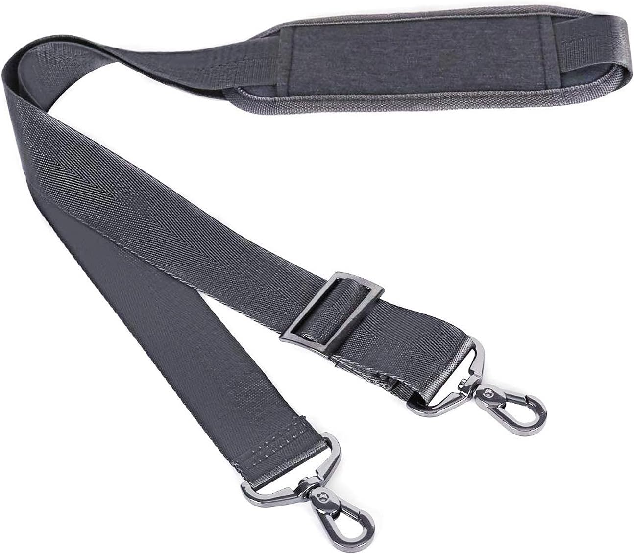 56-Inch Adjustable Nylon Shoulder Strap with Thick Shoulder Pad | Universal Crossbody Replacement Strap for Travel, Camera, Laptop & Tool Bags (Black)