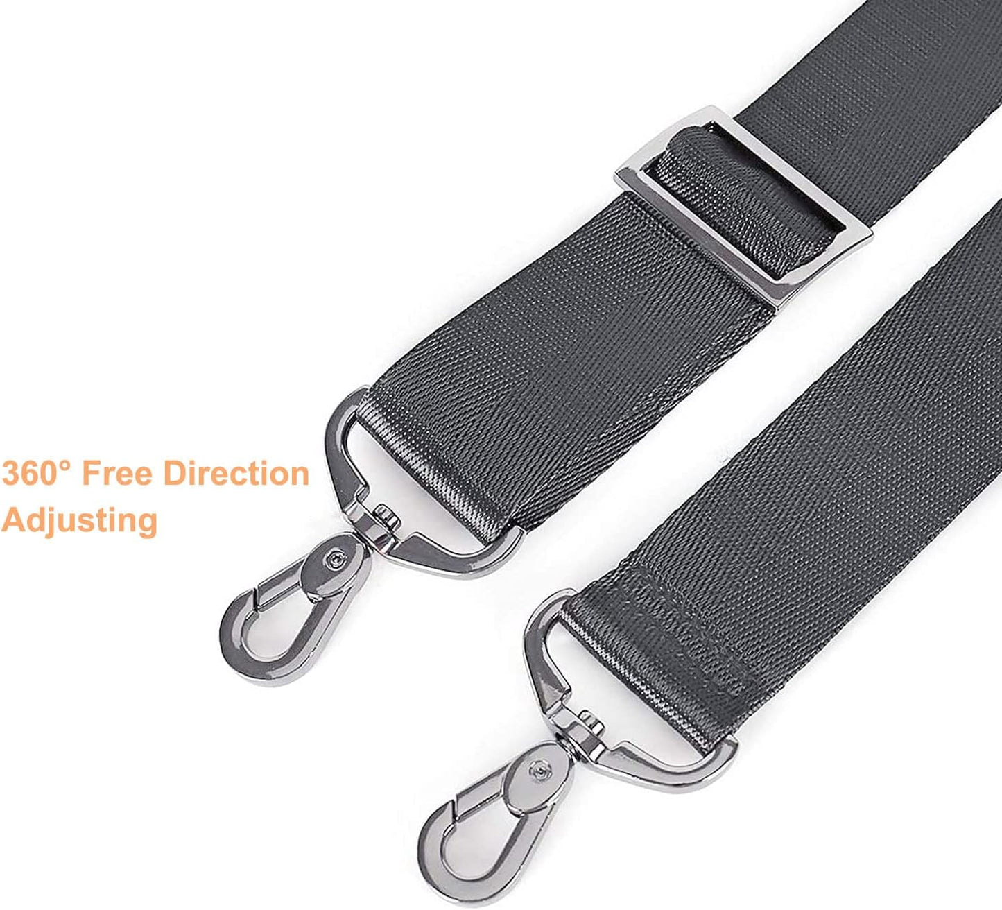 56-Inch Adjustable Nylon Shoulder Strap with Thick Shoulder Pad | Universal Crossbody Replacement Strap for Travel, Camera, Laptop & Tool Bags (Black)