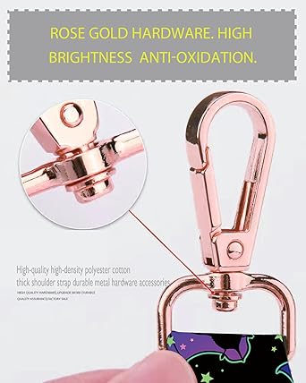 Adjustable Starry Sky Pattern Bag Strap | 1.5 Inch Wide Shoulder Strap | 32.6โ59 in Length | Colorful Webbing Replacement Handle with Metal Hooks