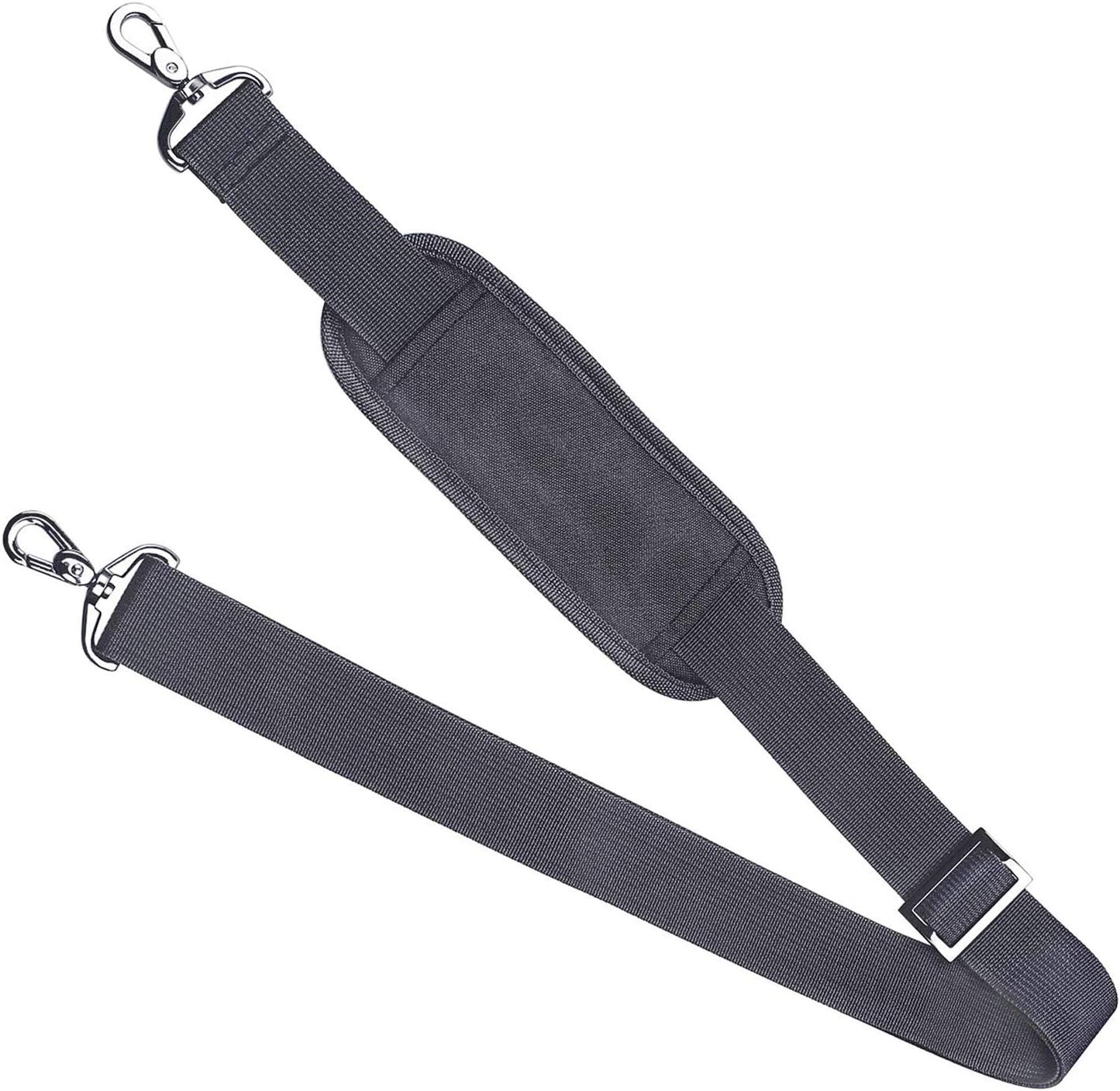 56-Inch Adjustable Nylon Shoulder Strap with Thick Shoulder Pad | Universal Crossbody Replacement Strap for Travel, Camera, Laptop & Tool Bags (Black)