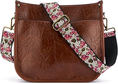 Boho Vintage Embroidered Wide Bag Strap | Adjustable Crossbody Replacement Strap with Gold Hooks | 2" Width, 34–65 Inches Length