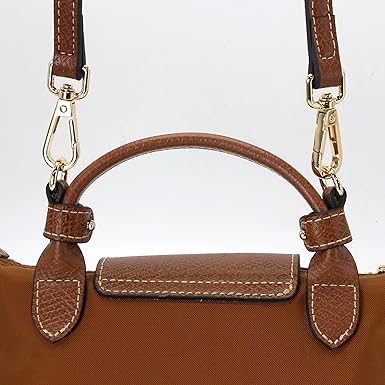 Adjustable Brown PU Leather Bag Strap with Metal Hooks | Vintage-Style Faux Leather Replacement Shoulder Crossbody Strap (Length: 94–114cm / 37–45in)