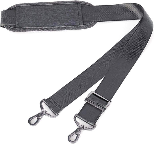 56-Inch Adjustable Nylon Shoulder Strap with Thick Shoulder Pad | Universal Crossbody Replacement Strap for Travel, Camera, Laptop & Tool Bags (Black)