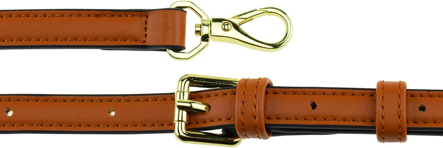 Universal Adjustable PU Leather Shoulder Bag Strap – Replacement Crossbody Handle for Handbags and Purses (Brown)