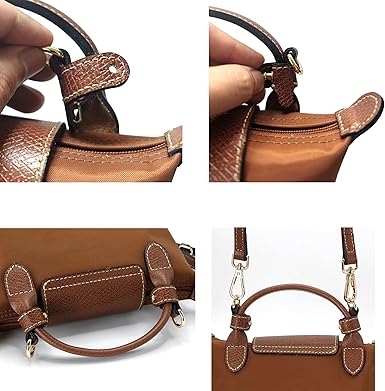 Adjustable Brown PU Leather Bag Strap with Metal Hooks | Vintage-Style Faux Leather Replacement Shoulder Crossbody Strap (Length: 94–114cm / 37–45in)