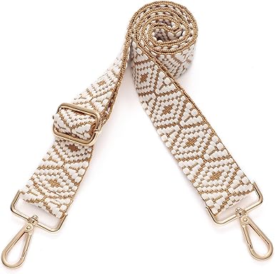 Adjustable Ethnic Pattern Bag Strap | 1.5 Inch Wide Soft Shoulder Strap with Gold Hardware | Universal Replacement for Crossbody, Handbags, Totes (30–57 Inch)